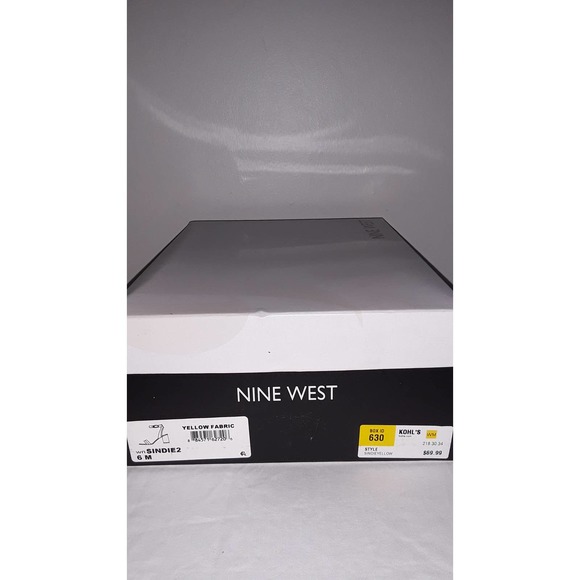 NIB Nine West Yellow SINDIE Block Heel Sandals 6M - Picture 7 of 8